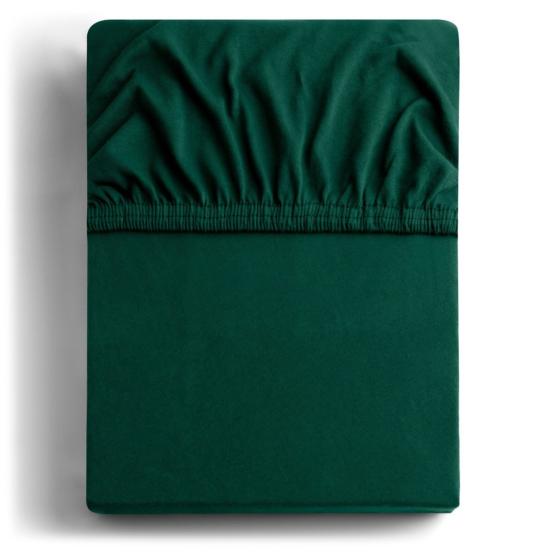 Medvilnės paklodė su guma „Bottle Green“ Medvilnės paklodė su guma „Bottle Green“