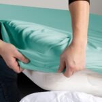 Medvilnės paklodė su guma „Light Turquoise“