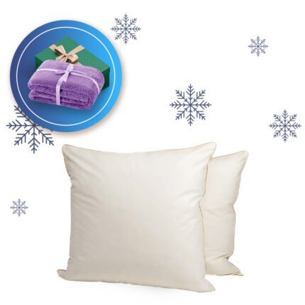 Dvi žąsų pūkų ir plunksnų pagalvės 70 x 70 cm. + pledas dovanų